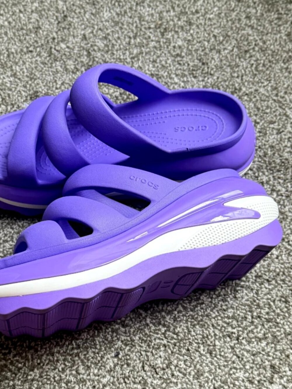 Crocs Mega Crush Triple Strap Platform Sandals Purple Galaxy Women's 8 Men's 6 - Picture 13 of 14
